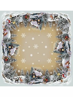 Скатерть 'Гензель и Гретель' 140х140 см, гобелен, серебро, Le...