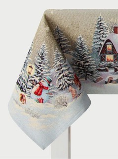 Скатерть 'Гензель и Гретель' 140х140 см, гобелен, серебро, Le Gobelin 3