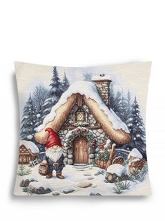 Наволочка декоративная 'Гномы' (домик, камень) 45х45 см, гобе...