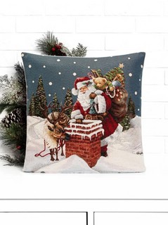 Наволочка декоративная 'Новогодний пир' 45х45 см, гобелен, зо...