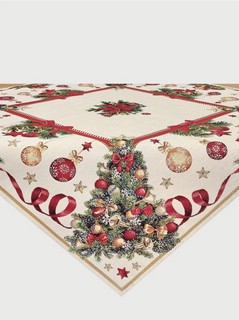 Скатерть 'Новогодний пир' 100х100 см, гобелен, золото, Le Gob...