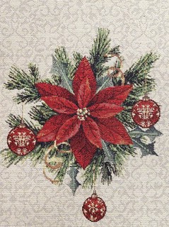 Скатерть 'Новогодний пир' 100х100 см, гобелен, золото, Le Gobelin 4