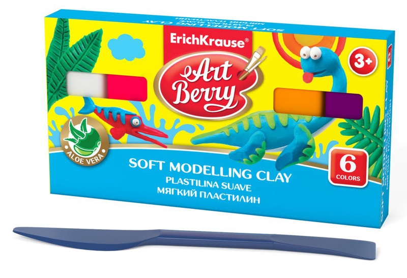 Erich Krause Пластилин мягкий ArtBerry 6 цветов, цвет мультицвет