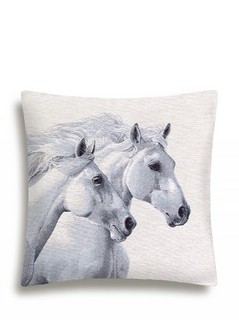 Наволочка декоративная 'Пара белых лошадей', 45х45 см, гобеле...