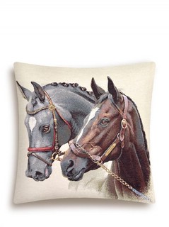 Наволочка декоративная 'Пара лошадей в упряжке' 45х45 см, гоб...