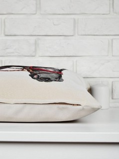 Наволочка декоративная 'Конь' красная упряжка, 45х45 см, гобелен, Le Gobelin 3