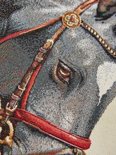 Наволочка декоративная 'Конь' красная упряжка, 45х45 см, гобелен, Le Gobelin 4