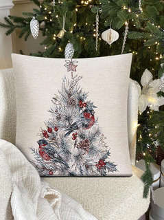 Наволочка декоративная 'Снегири' (ёлка) 45х45 см, гобелен, Le Gobelin 4