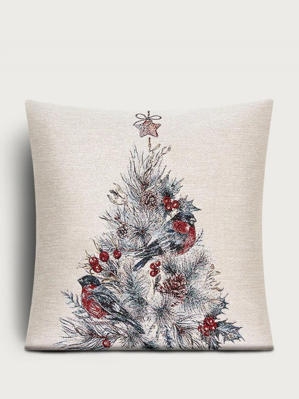 Наволочка декоративная 'Снегири' (ёлка) 45х45 см, гобелен, Le Gobelin