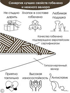 Наволочка декоративная 'Снегири' (ёлка) 45х45 см, гобелен, Le Gobelin 5