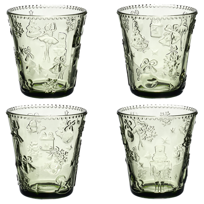 Набор из 4-х стаканов 'Щелкунчик' зеленый, 280 мл, LEFARD