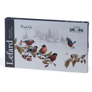 Блюдо прямоугольное 'Лесная сказка: Снегири' 35 см, LEFARD 4