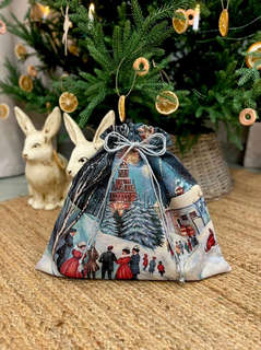 Мешок для подарков 'Салют' 40х44 см, гобелен, серебро, Le Gobelin 3