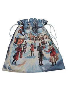 Мешочек для подарков 'Ярмарка' 40х44 см, гобелен, серебро, Le...