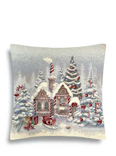 Наволочка декоративная 'Снеговики Пряничные домики', 45х45 см...