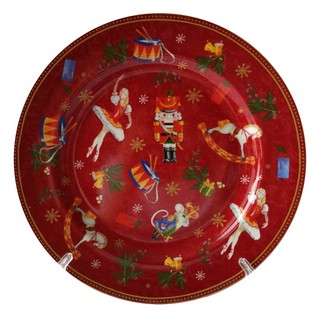 Тарелка обеденная 'Щелкунчик и мышиный король' 26.5 см, красн...