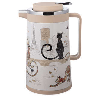 Термос 'Парижские коты' 950 мл, стеклянная колба, крышка с кл...