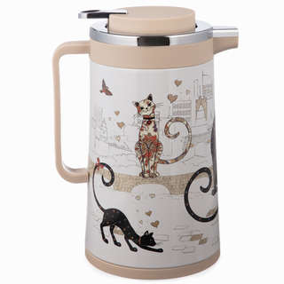 Термос 'Парижские коты' 950 мл, стеклянная колба, крышка с клапаном, Agness 3