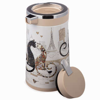 Термос 'Парижские коты' 950 мл, стеклянная колба, крышка с клапаном, Agness 4