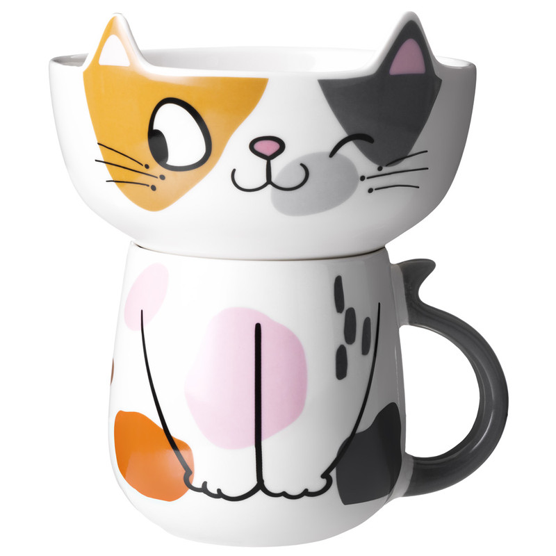 Набор для завтрака 'Cat', 2 предмета: салатник 500 мл, кружка 450 мл, Lefard