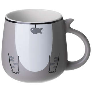 Набор для завтрака 'Cat', 2 предмета: салатник 500 мл, кружка 450 мл, Lefard, серый 4