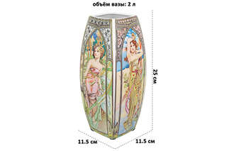 Ваза 2 л, 11х11х25 см 'Времена года' квадрат, NEW BONE CHINA 5