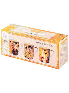 Набор из трех кружек 350 мл 'Модерн' (Густав Климт: Дама с веером, Золотые слезы, Поцелуй) 5