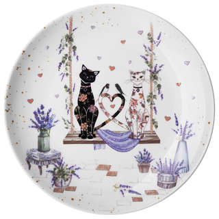 Набор тарелок закусочных 20 см 'Лавандовые коты', Lefard 3
