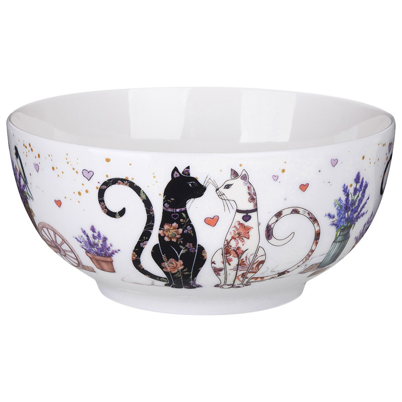 Салатник 730 мл, 15 см 'Лавандовые коты', Lefard