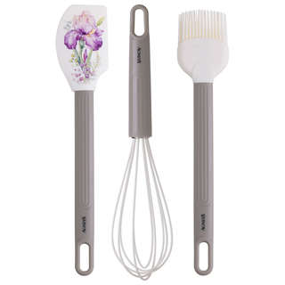 Набор для кухни 'Ирисы', 3 предмета: венчик, лопатка, кисточка