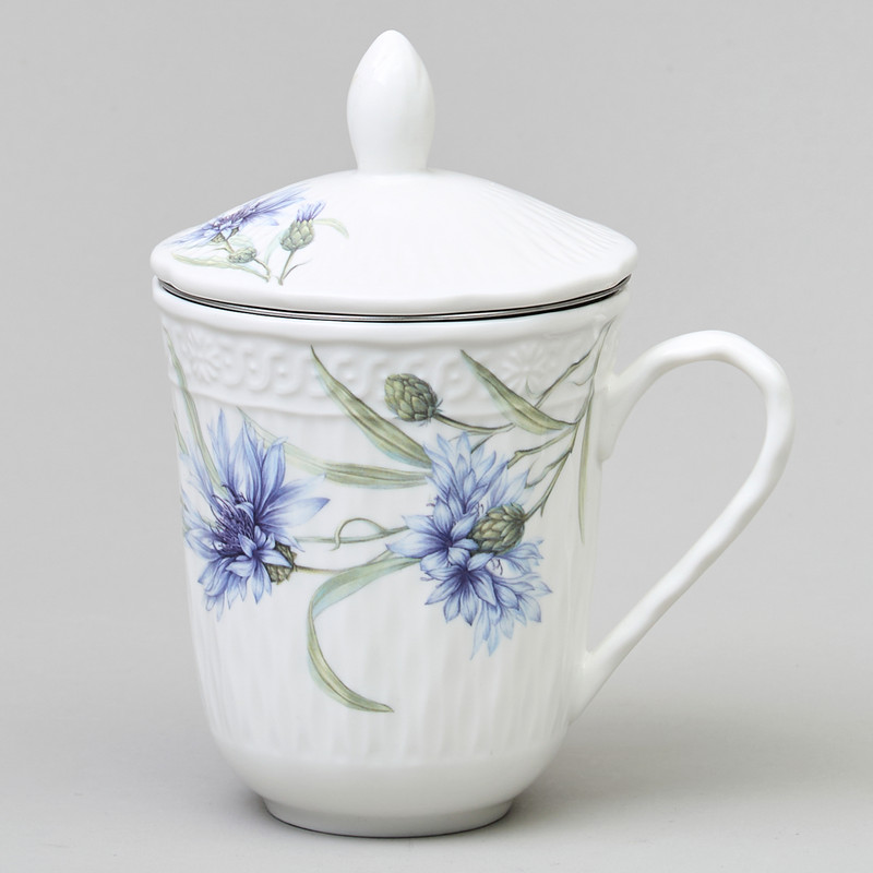 Кружка заварочная 350 мл 'Васильки' с крышкой и ситом, Lefard