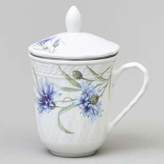 Кружка заварочная 350 мл 'Васильки' с крышкой и ситом, Lefard