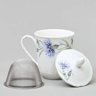 Кружка заварочная 350 мл 'Васильки' с крышкой и ситом, Lefard 3