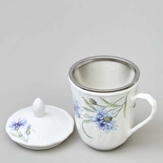 Кружка заварочная 350 мл 'Васильки' с крышкой и ситом, Lefard 4