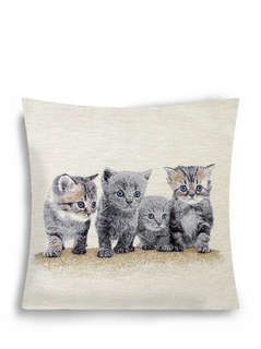 Наволочка декоративная 'Котята (британец) 44х44 см, гобелен, ...