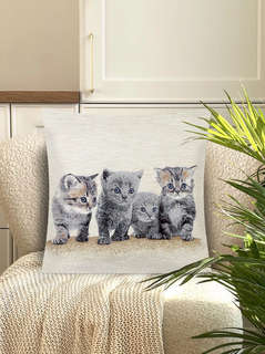 Наволочка декоративная 'Котята (британец) 44х44 см, гобелен, Le Gobelin 3
