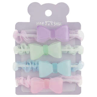 Резинки для волос MESHU, с полупрозрачными топперами, 4 шт в наборе, в ассортименте 4