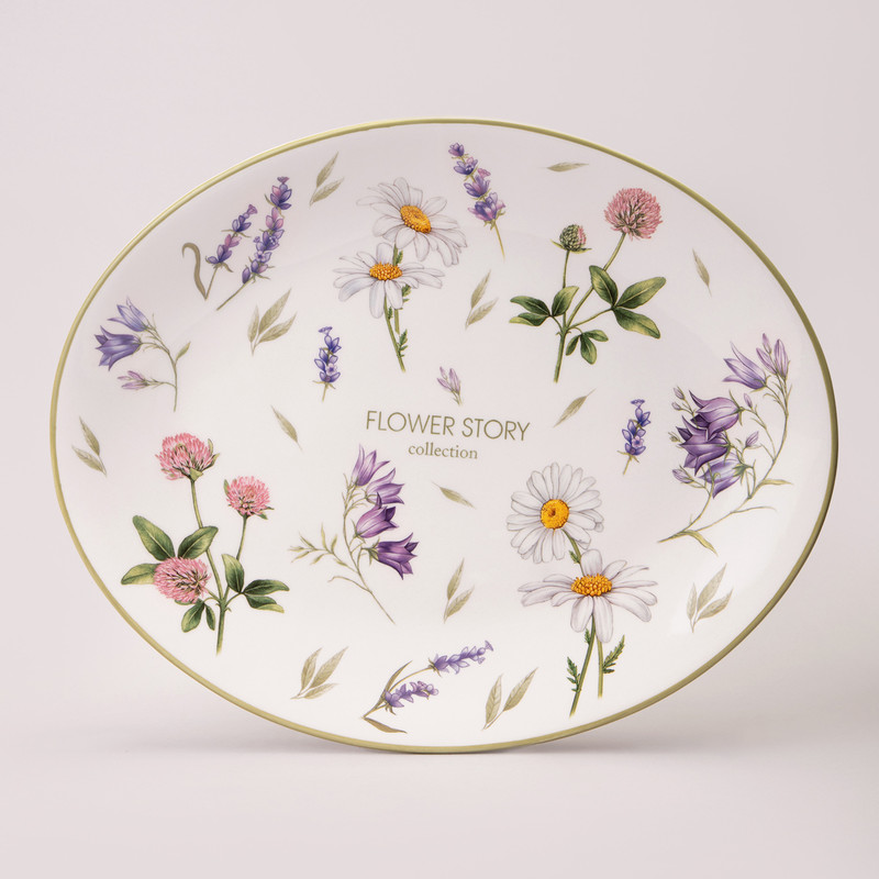 Блюдо овальное 32х26 см, Agness Flower Story, 358-2170