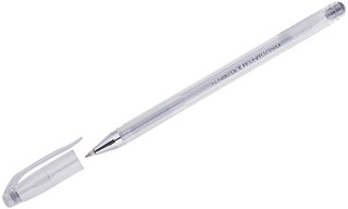 Ручка гелевая 0.7 мм, металлик, серебро, Crown Hi-Jell Metallic
