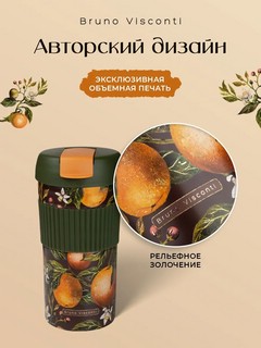 Термокружка 500 мл, с силиконовой вставкой, BV Flora Райские Апельсины, артикул 2-859/03 5
