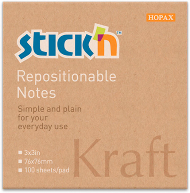 Блок самоклеящийся 'Kraft Notes' 76х76 мм 100 листов