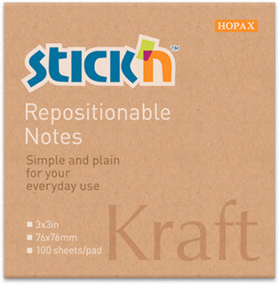 Блок самоклеящийся 'Kraft Notes' 76х76 мм 100 листов