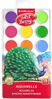 Краски акварельные EK ArtBerry, с уф-защитой яркости, 18 цветов