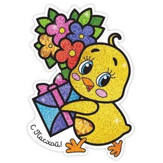 Набор для творчества 'Фреска с песком: Цыплёнок с букетом' с ...