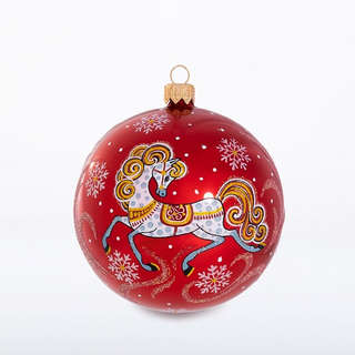 Шар 'Зодиак' (Конь) в ассортименте, 9.5 см, стекло, артикул С...