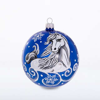Шар 'Зодиак' (Конь) в ассортименте, 9.5 см, стекло, артикул С 475 2