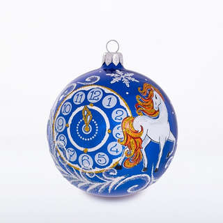 Шар 'Зодиак' (Конь) в ассортименте, 9.5 см, стекло, артикул С 475 4