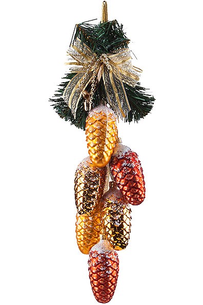 Гирлянда 'Кедровая' (5 шишек) стекло, артикул С 931