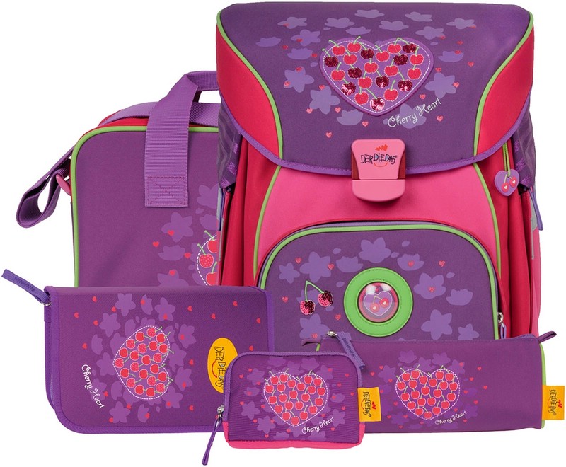 Ранец с наполнением DerDieDas xLIGHT Вишневое сердце