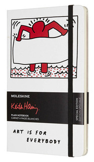 Записная книжка нелинованная Moleskine 'KEITH HARING' Large 130х210 мм 240 стр белый 1